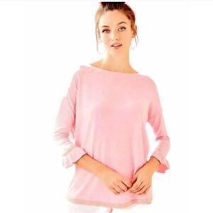 Like NEW Lilly Pulitzer- Charla Lightweight Pink Sweater Size Medium